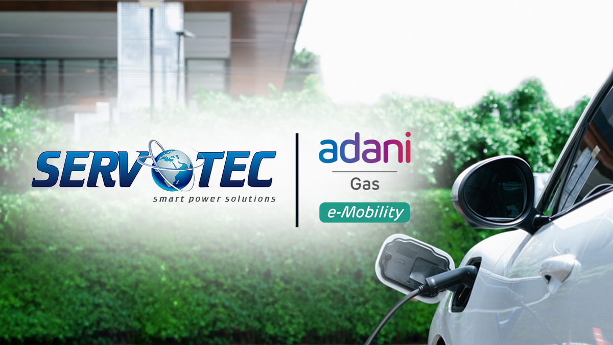 Servotech power systems collaborates with Adani Total gas E-mobility to supply nearly 75000 EV chrages by 2030.